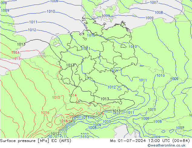 Luchtdruk (Grond) EC (AIFS) ma 01.07.2024 12 UTC