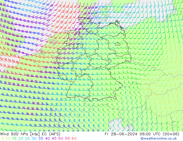 风 500 hPa EC (AIFS) 星期五 28.06.2024 06 UTC