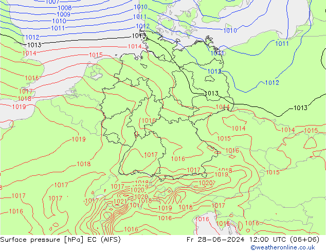 地面气压 EC (AIFS) 星期五 28.06.2024 12 UTC