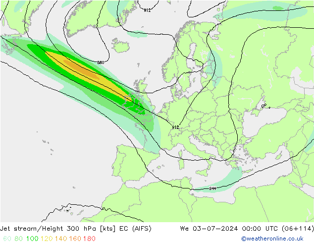 高速氣流 EC (AIFS) 星期三 03.07.2024 00 UTC