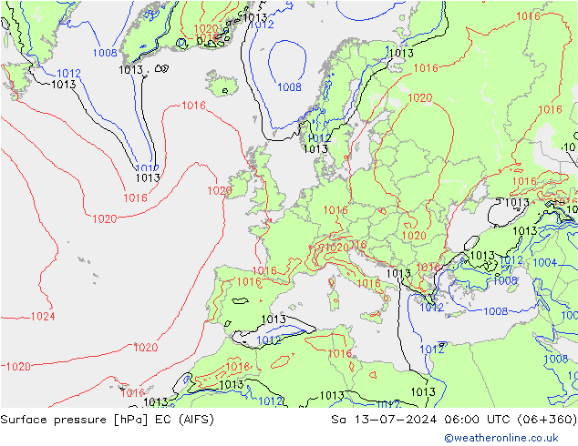 Luchtdruk (Grond) EC (AIFS) za 13.07.2024 06 UTC