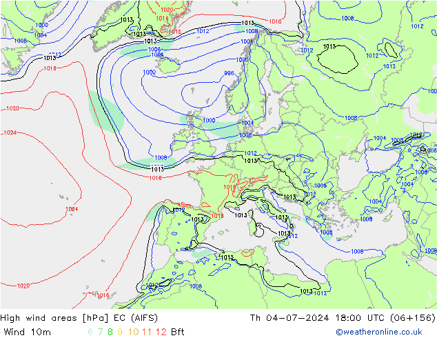 Windvelden EC (AIFS) do 04.07.2024 18 UTC