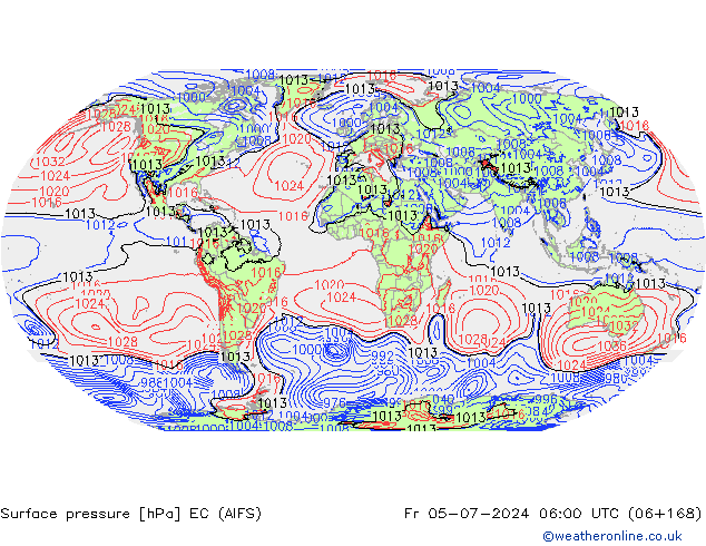 地面气压 EC (AIFS) 星期五 05.07.2024 06 UTC