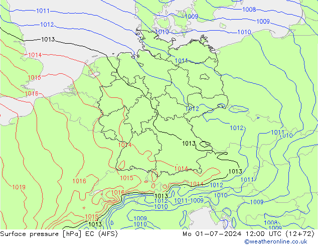 Luchtdruk (Grond) EC (AIFS) ma 01.07.2024 12 UTC