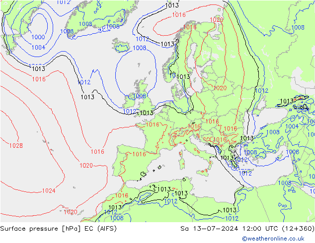 Luchtdruk (Grond) EC (AIFS) za 13.07.2024 12 UTC