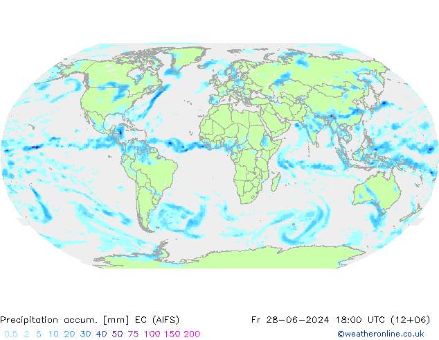 Precipitation accum. EC (AIFS) 星期五 28.06.2024 18 UTC