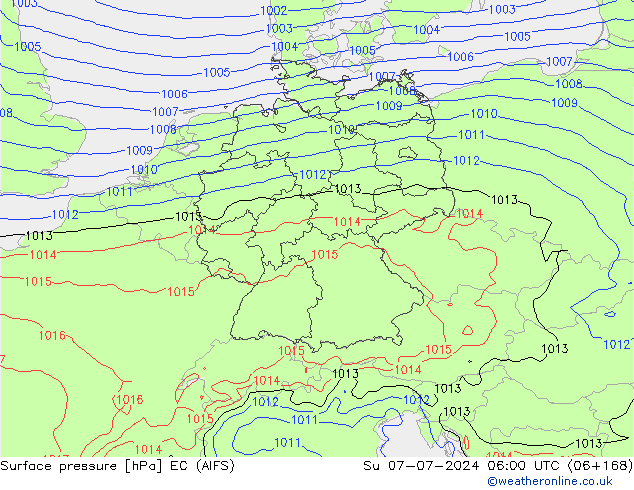 Luchtdruk (Grond) EC (AIFS) zo 07.07.2024 06 UTC
