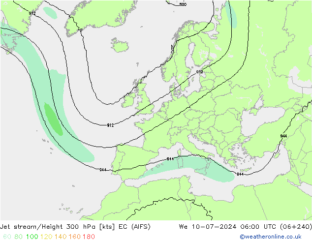 高速氣流 EC (AIFS) 星期三 10.07.2024 06 UTC