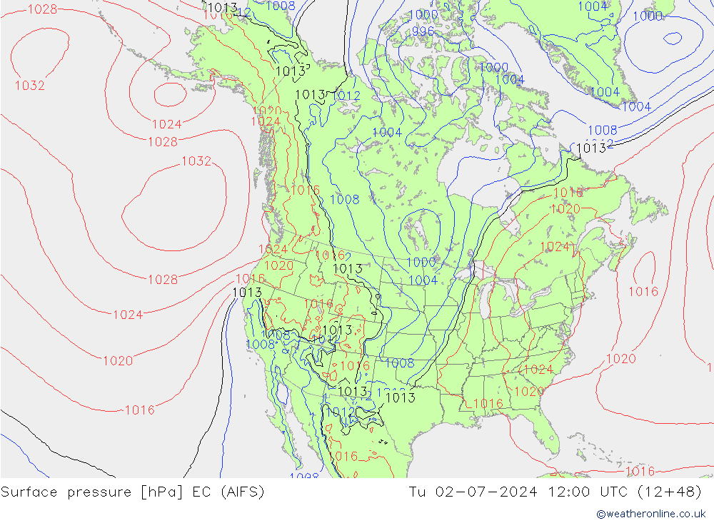 Luchtdruk (Grond) EC (AIFS) di 02.07.2024 12 UTC