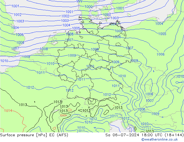 Luchtdruk (Grond) EC (AIFS) za 06.07.2024 18 UTC