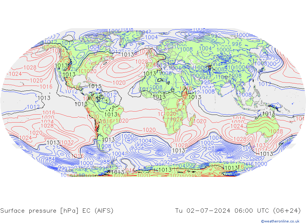 Luchtdruk (Grond) EC (AIFS) di 02.07.2024 06 UTC