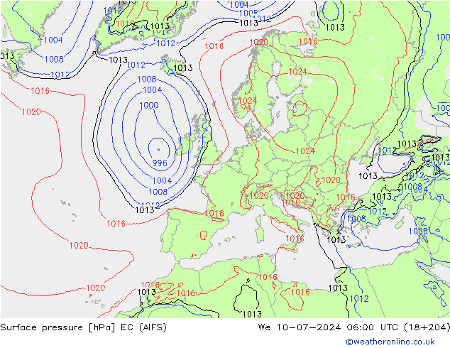 Luchtdruk (Grond) EC (AIFS) wo 10.07.2024 06 UTC