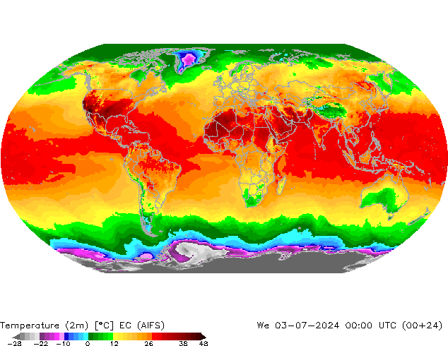 温度图 EC (AIFS) 星期三 03.07.2024 00 UTC