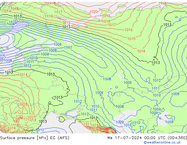 Luchtdruk (Grond) EC (AIFS) wo 17.07.2024 00 UTC