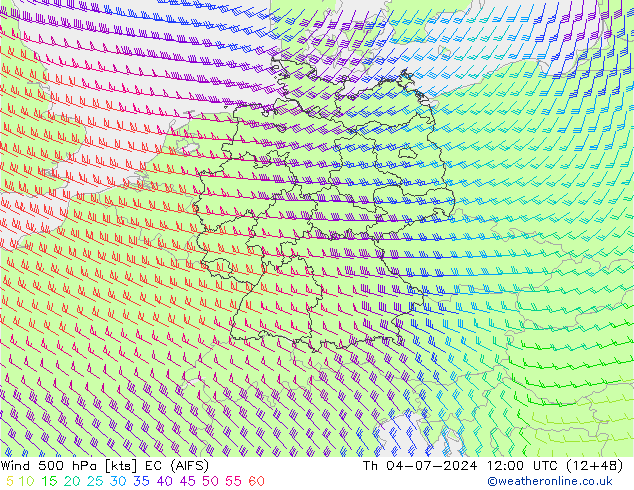 风 500 hPa EC (AIFS) 星期四 04.07.2024 12 UTC