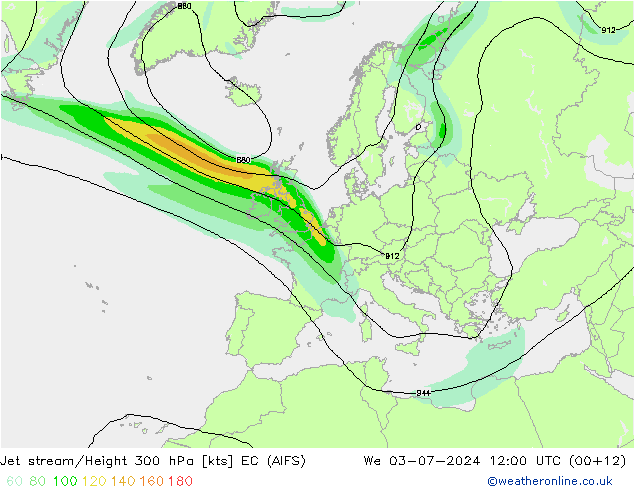高速氣流 EC (AIFS) 星期三 03.07.2024 12 UTC
