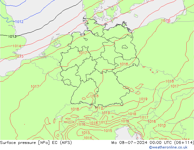 Luchtdruk (Grond) EC (AIFS) ma 08.07.2024 00 UTC
