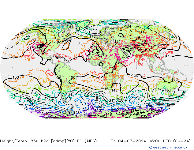 Height/Temp. 850 hPa EC (AIFS) 星期四 04.07.2024 06 UTC