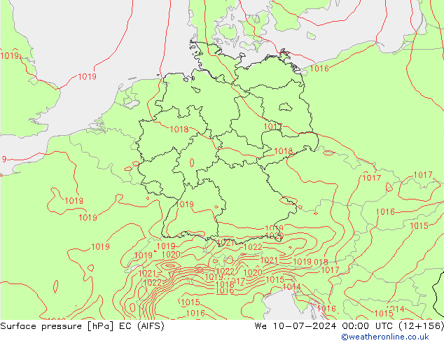Luchtdruk (Grond) EC (AIFS) wo 10.07.2024 00 UTC