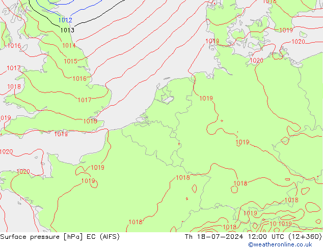 地面气压 EC (AIFS) 星期四 18.07.2024 12 UTC