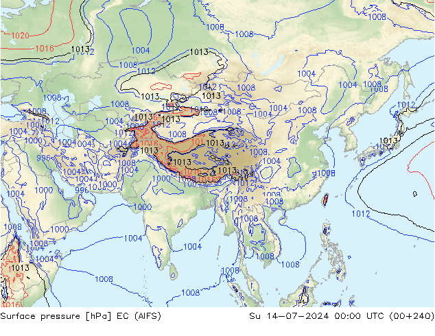 Luchtdruk (Grond) EC (AIFS) zo 14.07.2024 00 UTC
