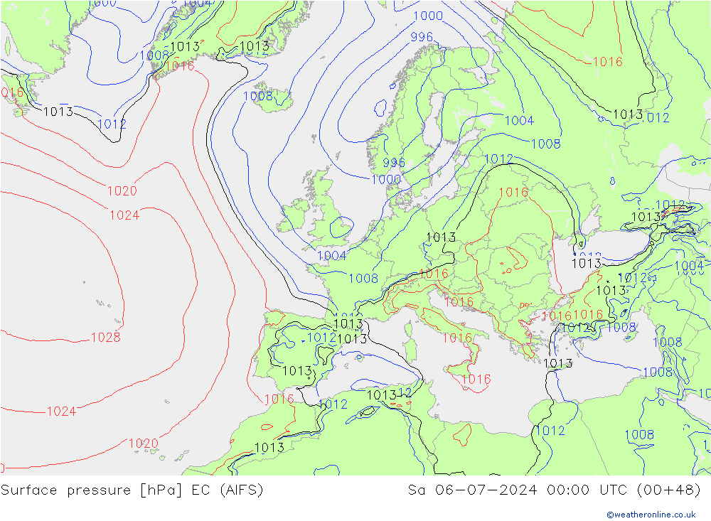 Luchtdruk (Grond) EC (AIFS) za 06.07.2024 00 UTC