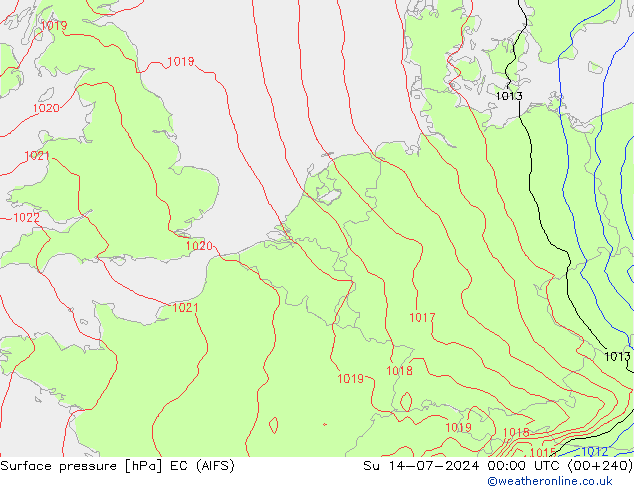地面气压 EC (AIFS) 星期日 14.07.2024 00 UTC