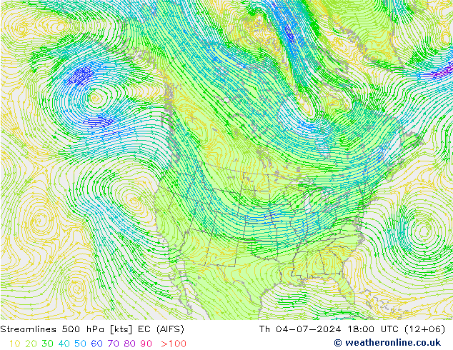 风 500 hPa EC (AIFS) 星期四 04.07.2024 18 UTC
