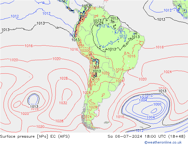 Luchtdruk (Grond) EC (AIFS) za 06.07.2024 18 UTC