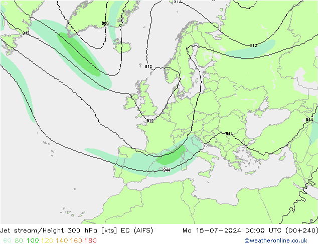 高速氣流 EC (AIFS) 星期一 15.07.2024 00 UTC