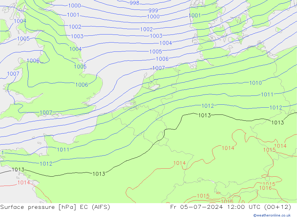 地面气压 EC (AIFS) 星期五 05.07.2024 12 UTC