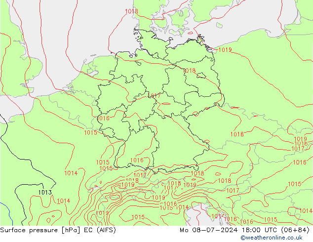 Luchtdruk (Grond) EC (AIFS) ma 08.07.2024 18 UTC