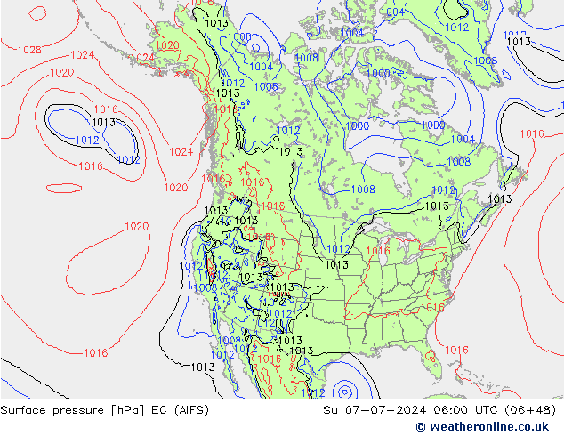 Luchtdruk (Grond) EC (AIFS) zo 07.07.2024 06 UTC