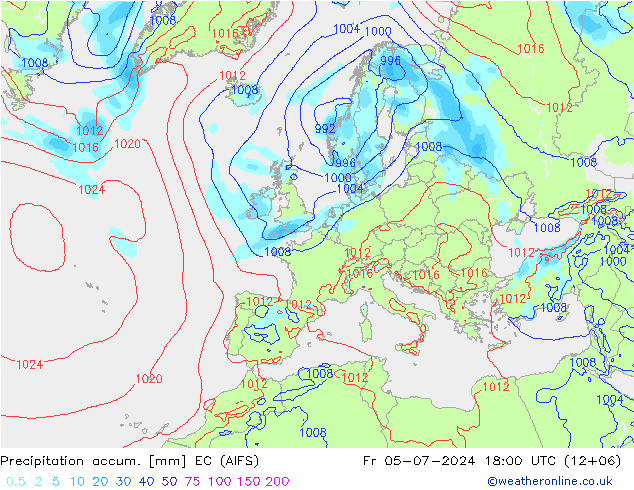 Totale neerslag EC (AIFS) vr 05.07.2024 18 UTC