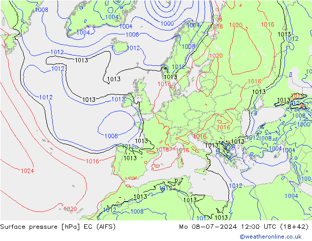 Luchtdruk (Grond) EC (AIFS) ma 08.07.2024 12 UTC
