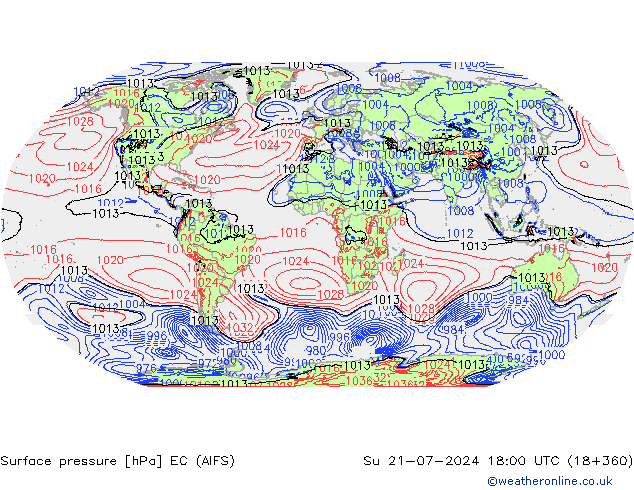 地面气压 EC (AIFS) 星期日 21.07.2024 18 UTC