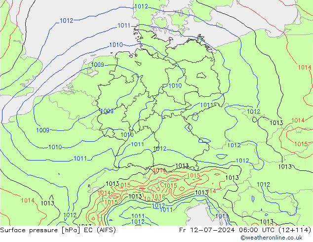 Luchtdruk (Grond) EC (AIFS) vr 12.07.2024 06 UTC