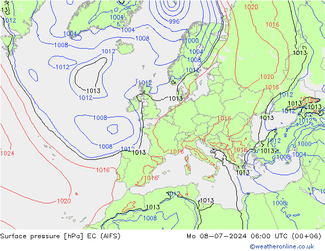 Luchtdruk (Grond) EC (AIFS) ma 08.07.2024 06 UTC