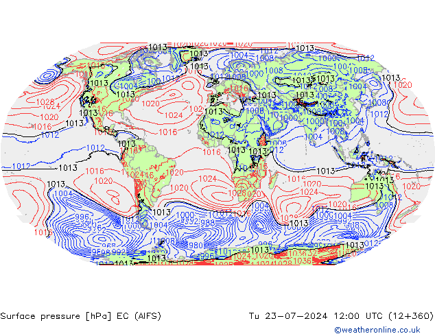 Luchtdruk (Grond) EC (AIFS) di 23.07.2024 12 UTC