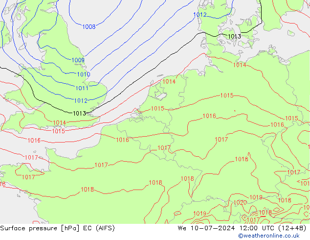 Luchtdruk (Grond) EC (AIFS) wo 10.07.2024 12 UTC