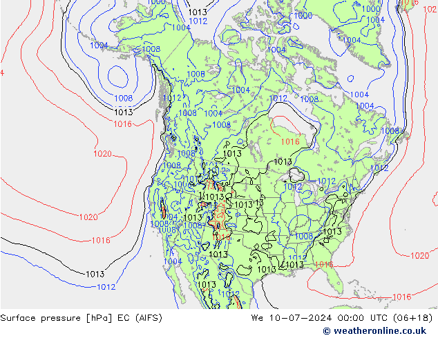 Luchtdruk (Grond) EC (AIFS) wo 10.07.2024 00 UTC