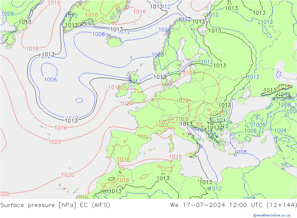 地面气压 EC (AIFS) 星期三 17.07.2024 12 UTC