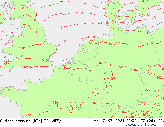 Luchtdruk (Grond) EC (AIFS) wo 17.07.2024 12 UTC