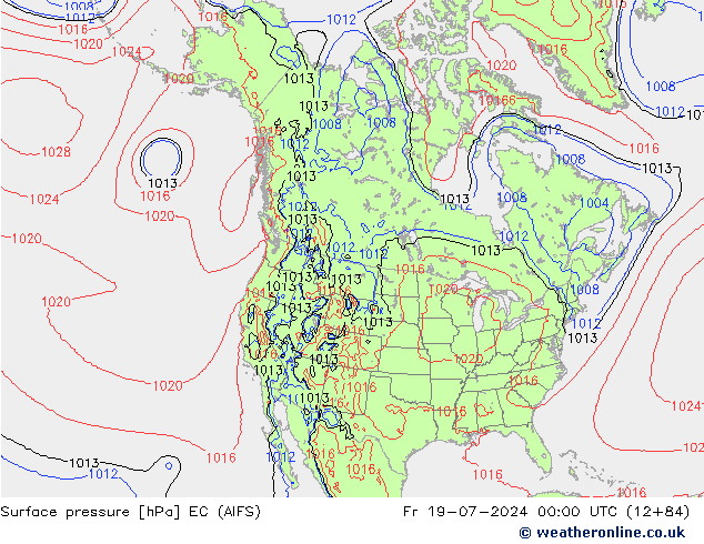 地面气压 EC (AIFS) 星期五 19.07.2024 00 UTC