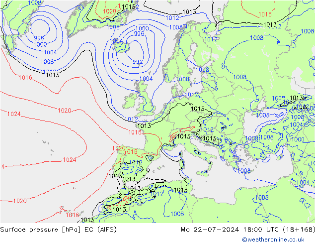 Luchtdruk (Grond) EC (AIFS) ma 22.07.2024 18 UTC