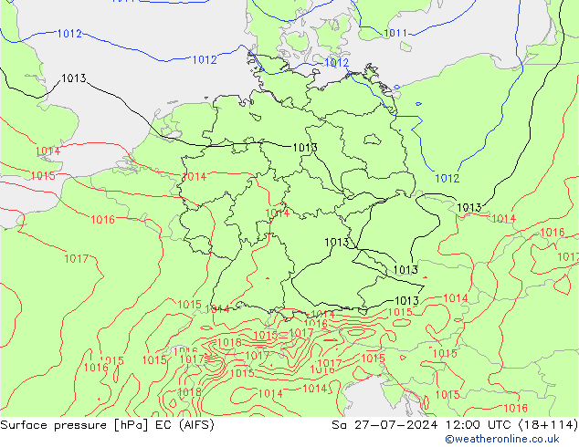Luchtdruk (Grond) EC (AIFS) za 27.07.2024 12 UTC