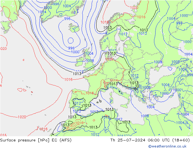 Luchtdruk (Grond) EC (AIFS) do 25.07.2024 06 UTC