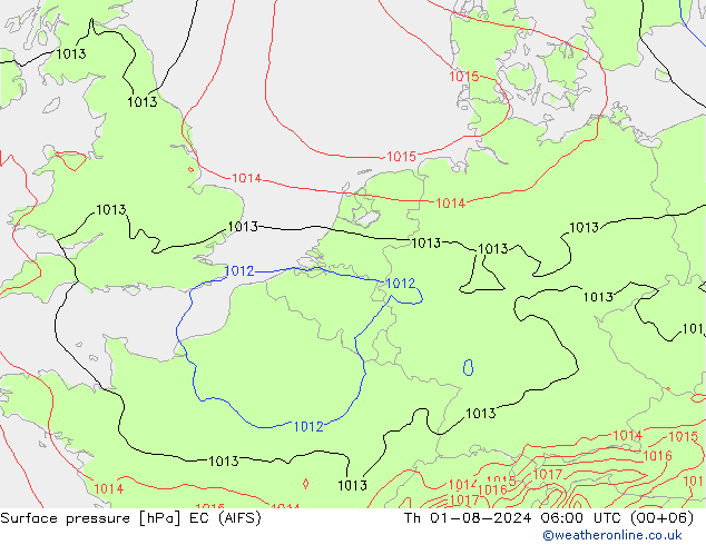 Luchtdruk (Grond) EC (AIFS) do 01.08.2024 06 UTC