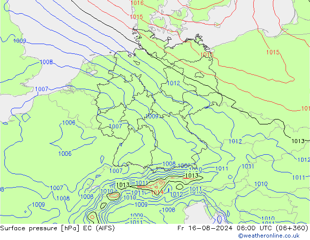 Luchtdruk (Grond) EC (AIFS) vr 16.08.2024 06 UTC