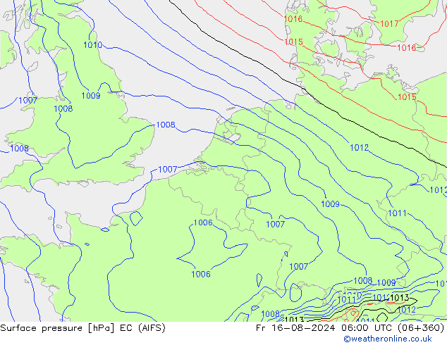 Luchtdruk (Grond) EC (AIFS) vr 16.08.2024 06 UTC